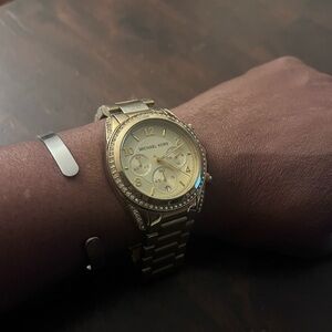 Michael Kors Gold-Tone Watch with Crystal Details